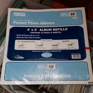 Pioneer Photo Albums  Refill BSP 10 Pages / 5 Sheets Holds six 4"x6" Photos  New
